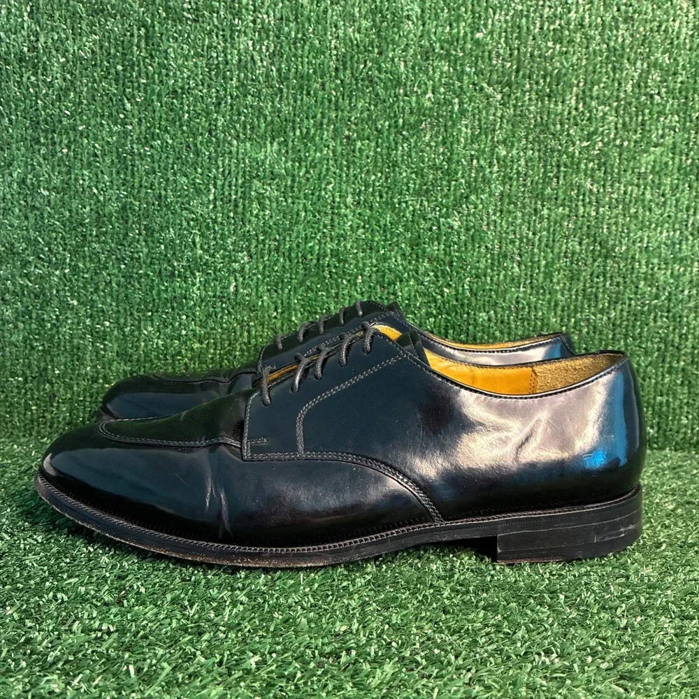 Cole Haan Split Toe Leather Lace Up Oxford Dress Shoes Black Mens Sz 10 EE Wide